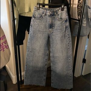 h&m high waisted wide leg jeans